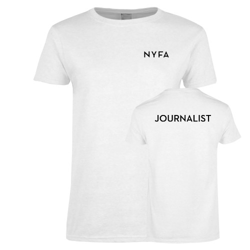  Womens White Short Sleeve Tee - NYFA Primary Mark