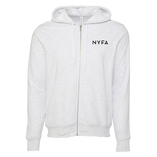  Bella + Canvas Ash Grey Full Zip Hood - NYFA Primary Mark