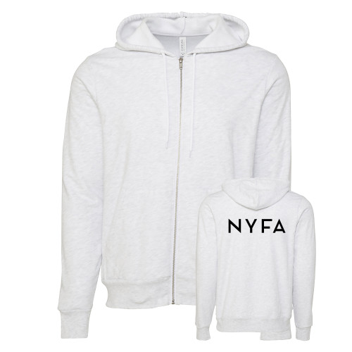  Bella + Canvas Ash Grey Full Zip Hood - NYFA Primary Mark