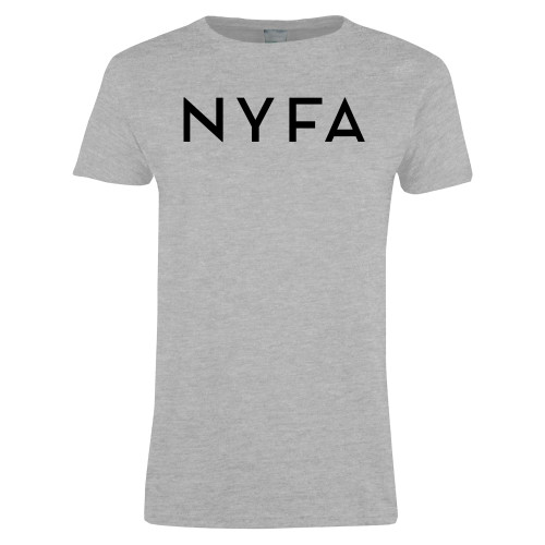  Womens Grey Short Sleeve Tee - NYFA Primary Mark