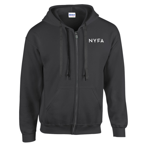  Charcoal Fleece Full Zip Hoodie - NYFA Primary Mark