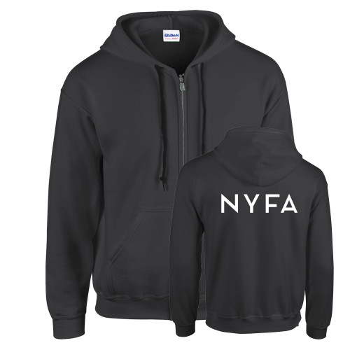  Charcoal Fleece Full Zip Hoodie - NYFA Primary Mark