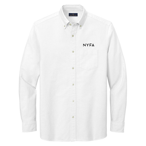 NYFA Brooks Brothers Mens White Casual Oxford Cloth Shirt