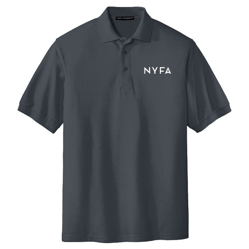  Extended Charcoal Silk Touch Polo - NYFA Primary Mark PLUS