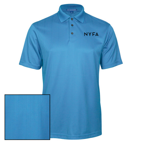  Light Blue Performance Fine Jacquard Polo - NYFA Primary Mark