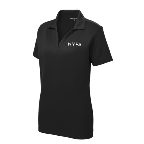  Womens Black Dry Mesh Polo - NYFA Primary Mark