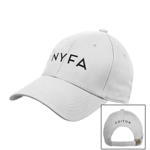  White Structured Adjustable Pro Style Hat - NYFA Primary Mark