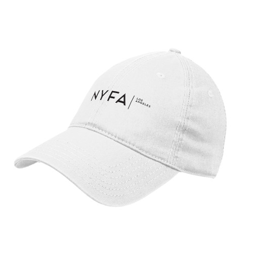  White Unstructured Adjustable Low Profile Hat - NYFA Los Angeles