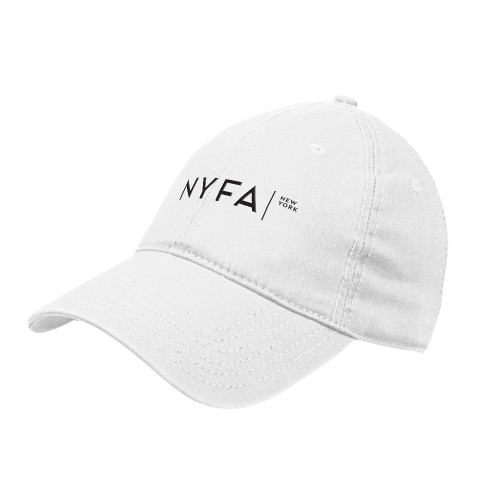  White Unstructured Adjustable Low Profile Hat - NYFA New York