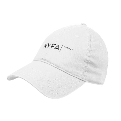  White Unstructured Adjustable Low Profile Hat - NYFA Florence Italy