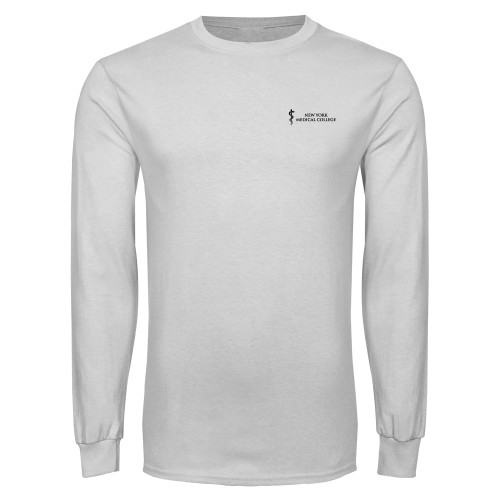 White Long Sleeve T Shirt - New York Medical College - Caduceus