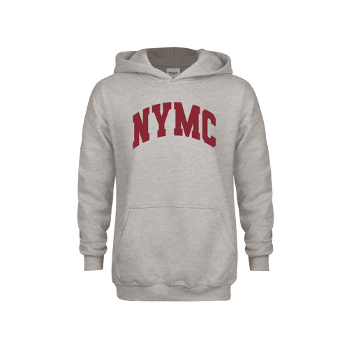  Youth Grey Fleece Hood - NYMC Spirit Mark Arched