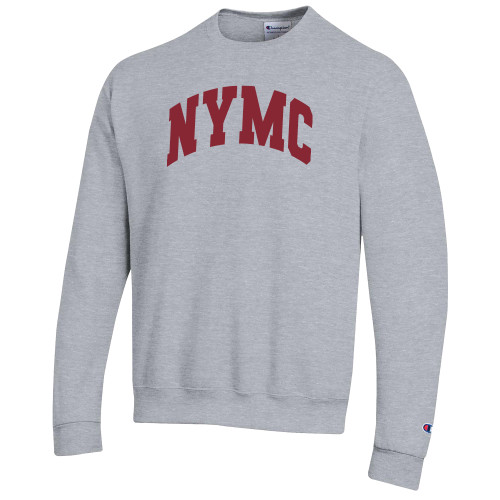  Champion Heather Grey Fleece Crew - NYMC Spirit Mark Arched