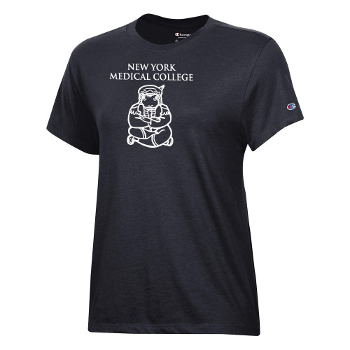  Champion Womens Black Core Short Sleeve Tee - New York Med College Frog