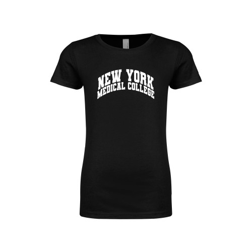  Next Level Girls Black Fashion Fit T Shirt - New York Medical College Spirit Mark Arched