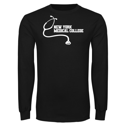  Black Long Sleeve T Shirt - New York Med College Stethoscope
