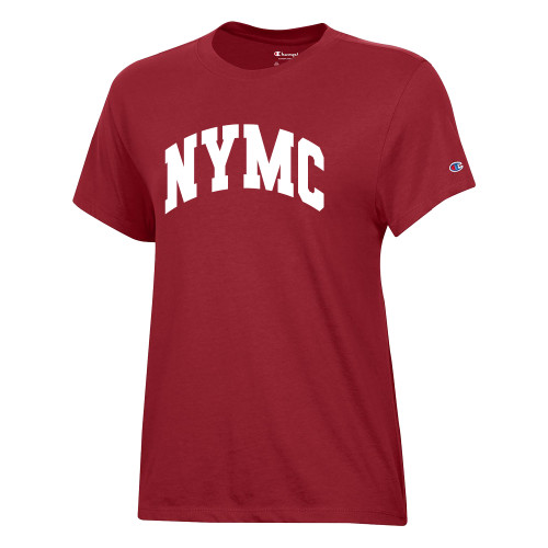  Champion Womens Cardinal Core Short Sleeve Tee - NYMC Spirit Mark Arched