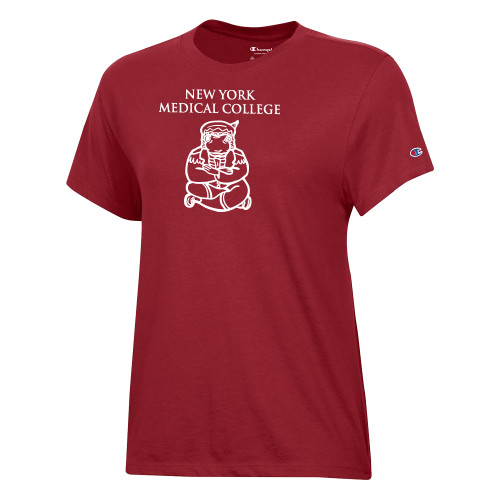  Champion Womens Cardinal Core Short Sleeve Tee - New York Med College Frog