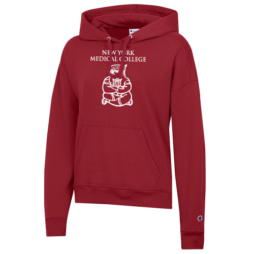  Champion Womens Cardinal Powerblend Pullover Hood - New York Med College Frog