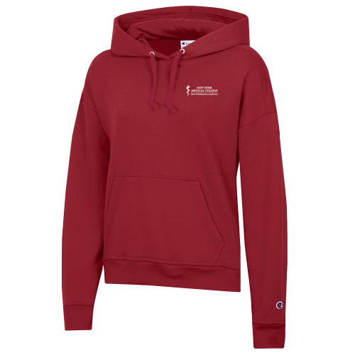  Champion Womens Cardinal Powerblend Pullover Hood - NYMC School of Health Sciences and Practice