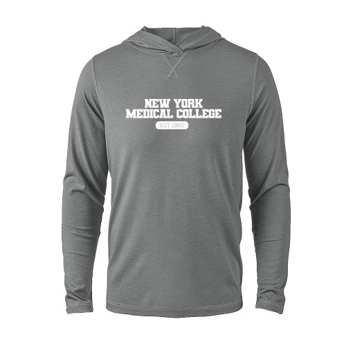  Grey Heather Long Sleeve Hooded Tee - NYMC - Established 1860