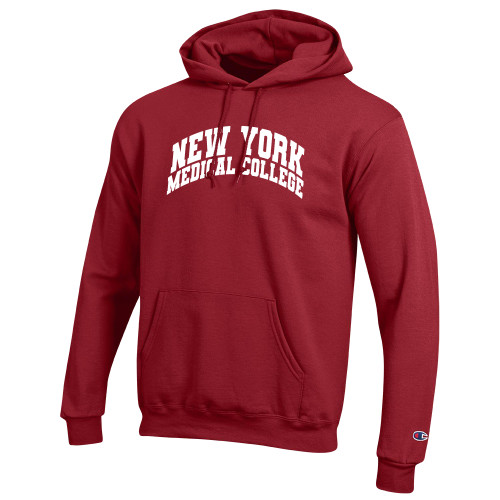  Champion Cardinal Fleece Hoodie - New York Medical College Spirit Mark Arched