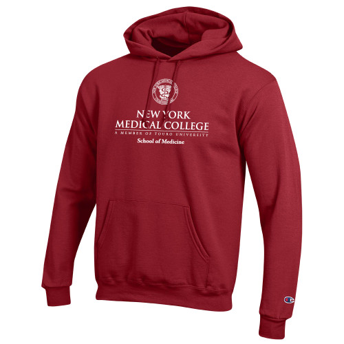  Champion Cardinal Fleece Hoodie - NYMC School of Medicine Stacked