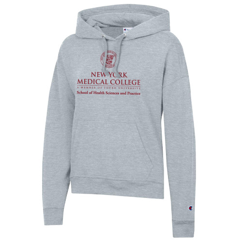  Champion Womens Oxford Grey Powerblend Pullover Hood - NYMC School of Health Sciences and Practice Stacked