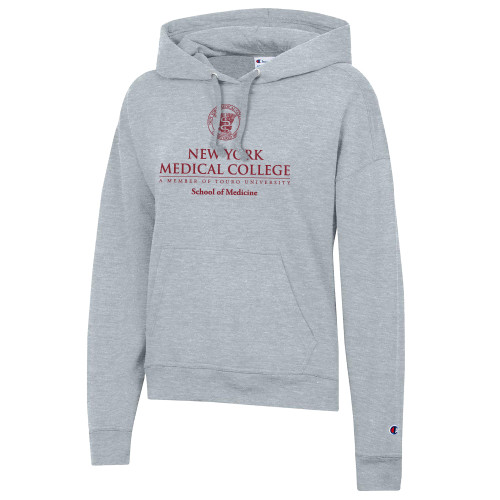  Champion Womens Oxford Grey Powerblend Pullover Hood - NYMC School of Medicine Stacked