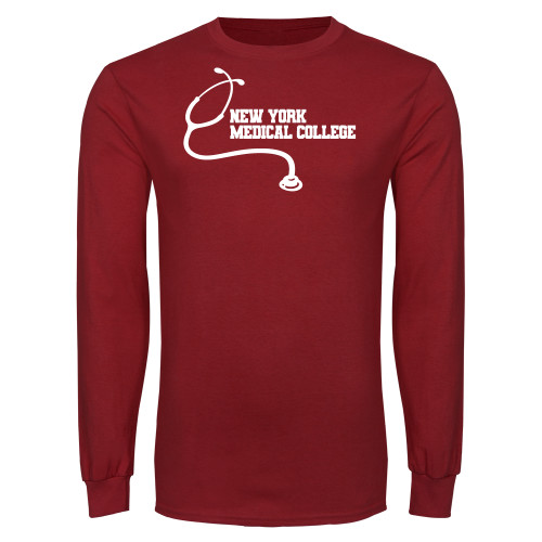  Cardinal Long Sleeve T Shirt - New York Med College Stethoscope