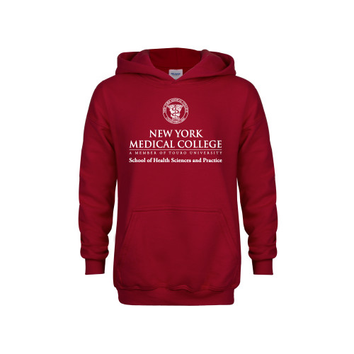  Youth Cardinal Fleece Hoodie - NYMC School of Health Sciences and Practice Stacked