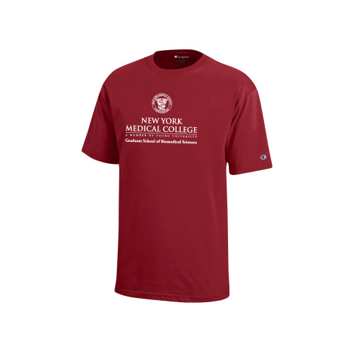  Champion Youth Cardinal Short Sleeve Tee - NYMC Graduate School of Biomedical Sciences Stacked