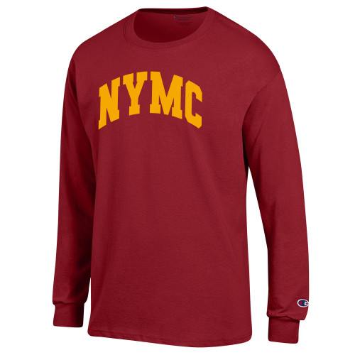  Champion Cardinal Long Sleeve T Shirt - NYMC Spirit Mark Arched