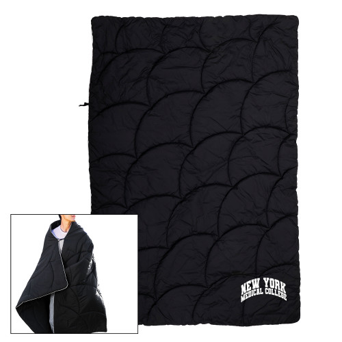  Black Wearable Camping Blanket - New York Medical College Spirit Mark Arched