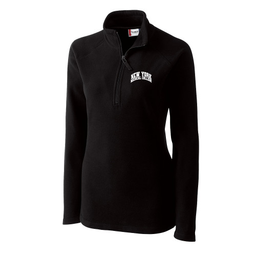  C&B Womens Black Clique Summit Performance Fleece Half Zip - New York Medical College Spirit Mark Arched