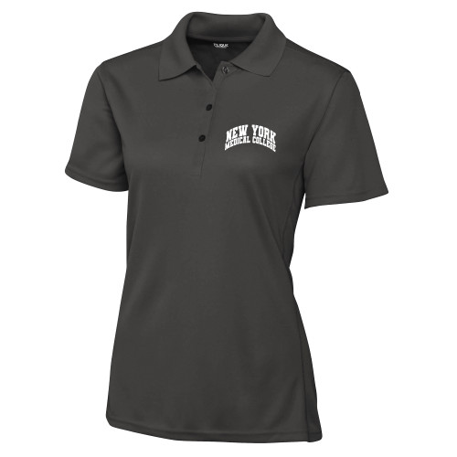  C&B Womens Dark Grey Clique Ice Pique Polo - New York Medical College Spirit Mark Arched
