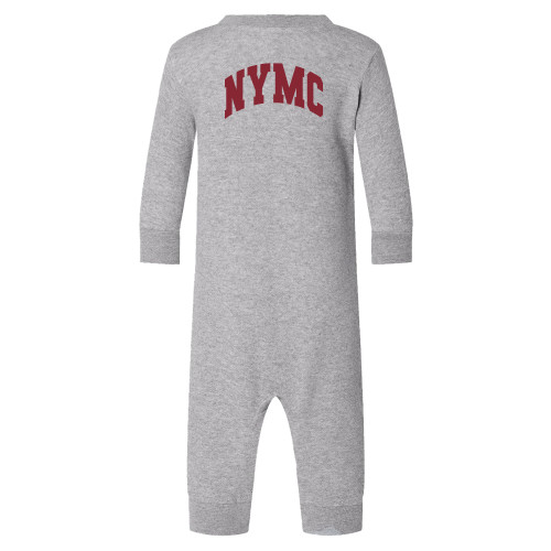  Heather Grey Fleece Onesie - NYMC Spirit Mark Arched