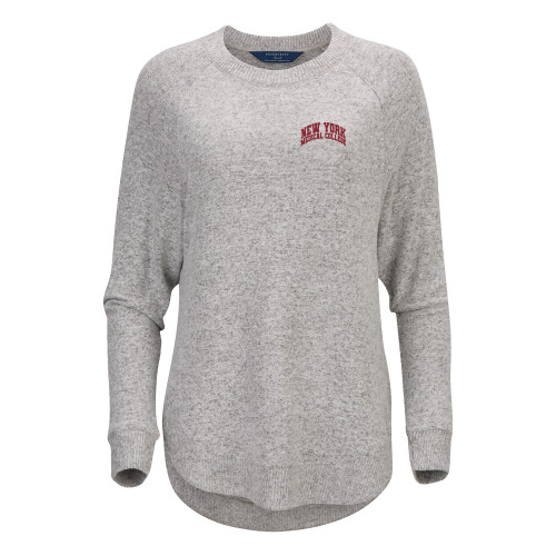  Boxercraft Womens Oxford Grey Heather Cuddle Oversized Crew - New York Medical College Spirit Mark Arched