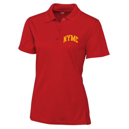  C&B Womens Cardinal Clique Ice Pique Polo - NYMC Spirit Mark Arched
