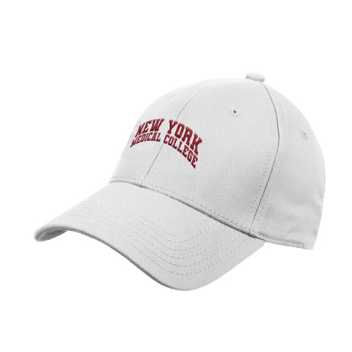  White Structured Adjustable Pro Style Hat - New York Medical College Spirit Mark Arched