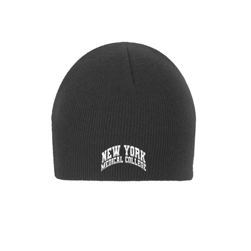  Charcoal Knit Beanie - New York Medical College Spirit Mark Arched