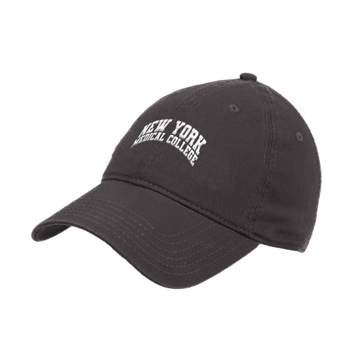  Charcoal Unstructured Adjustable Low Profile Hat - New York Medical College Spirit Mark Arched