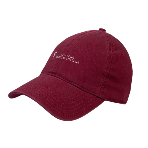  Cardinal Unstructured Adjustable Low Profile Hat - New York Medical College - Caduceus
