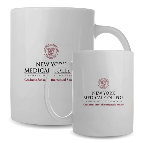  Full Color White Mug 15oz - NYMC Graduate School of Biomedical Sciences Stacked