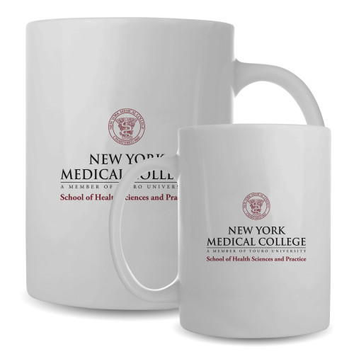  Full Color White Mug 15oz - NYMC School of Health Sciences and Practice Stacked