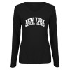 Thumbnail image for  Womens Black Long Sleeve V Neck Tee 