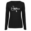 Thumbnail image for  Womens Black Long Sleeve V Neck Tee 