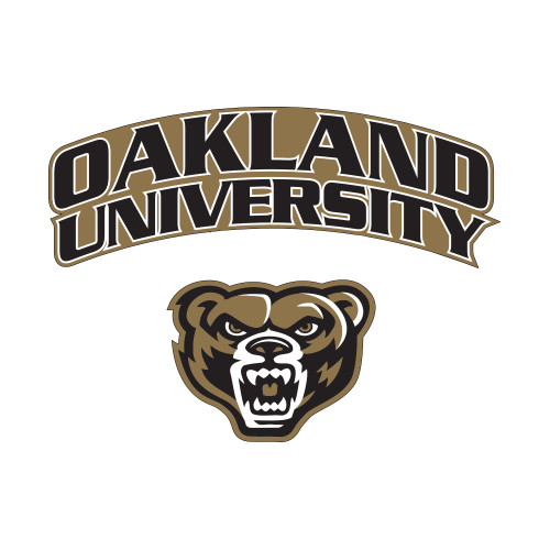 Oakland University Black & White Golden Grizzly Bear Head Car Decal