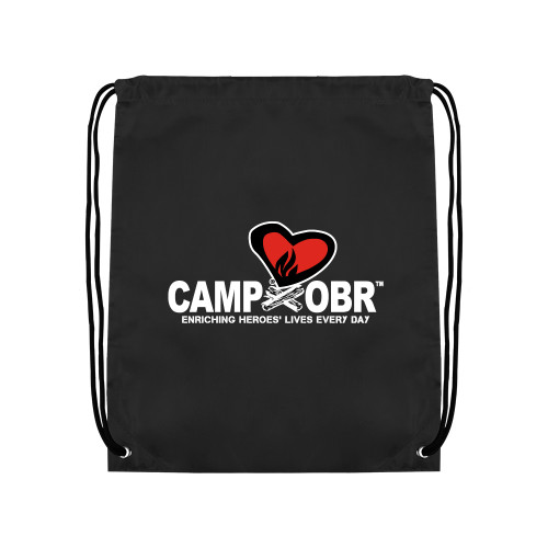  Black Drawstring Backpack - Camp OBR with Tagline
