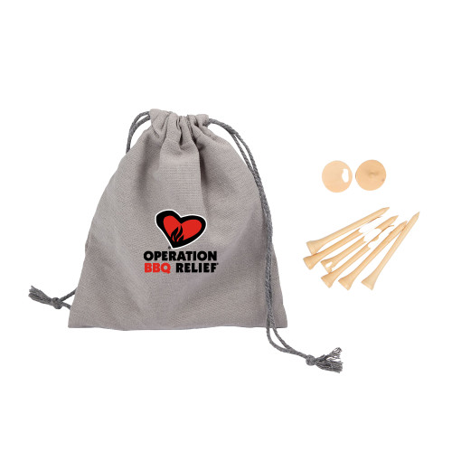  Bamboo Golf Tee Set w/ Grey Recycled Pouch - OBR Vertical Primary Mark
